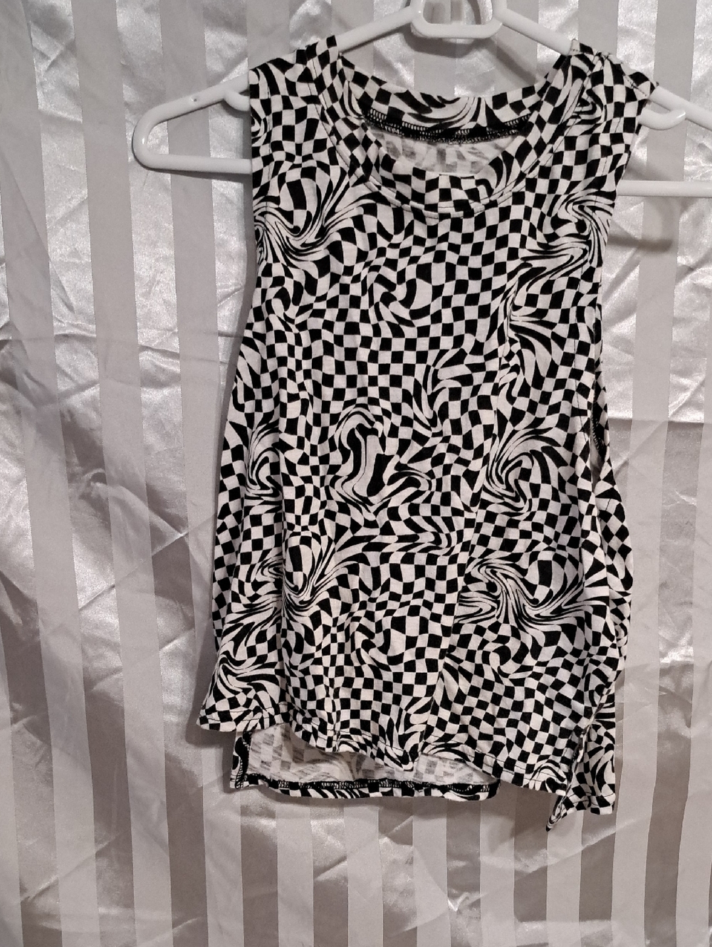 Black & White Swirl Check Women's Tank Top